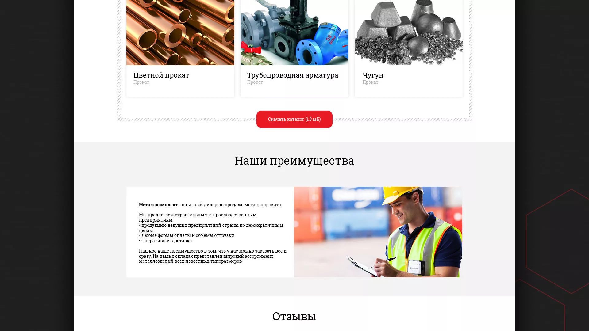 Разработка сайта по продаже металлопроката в Называевске